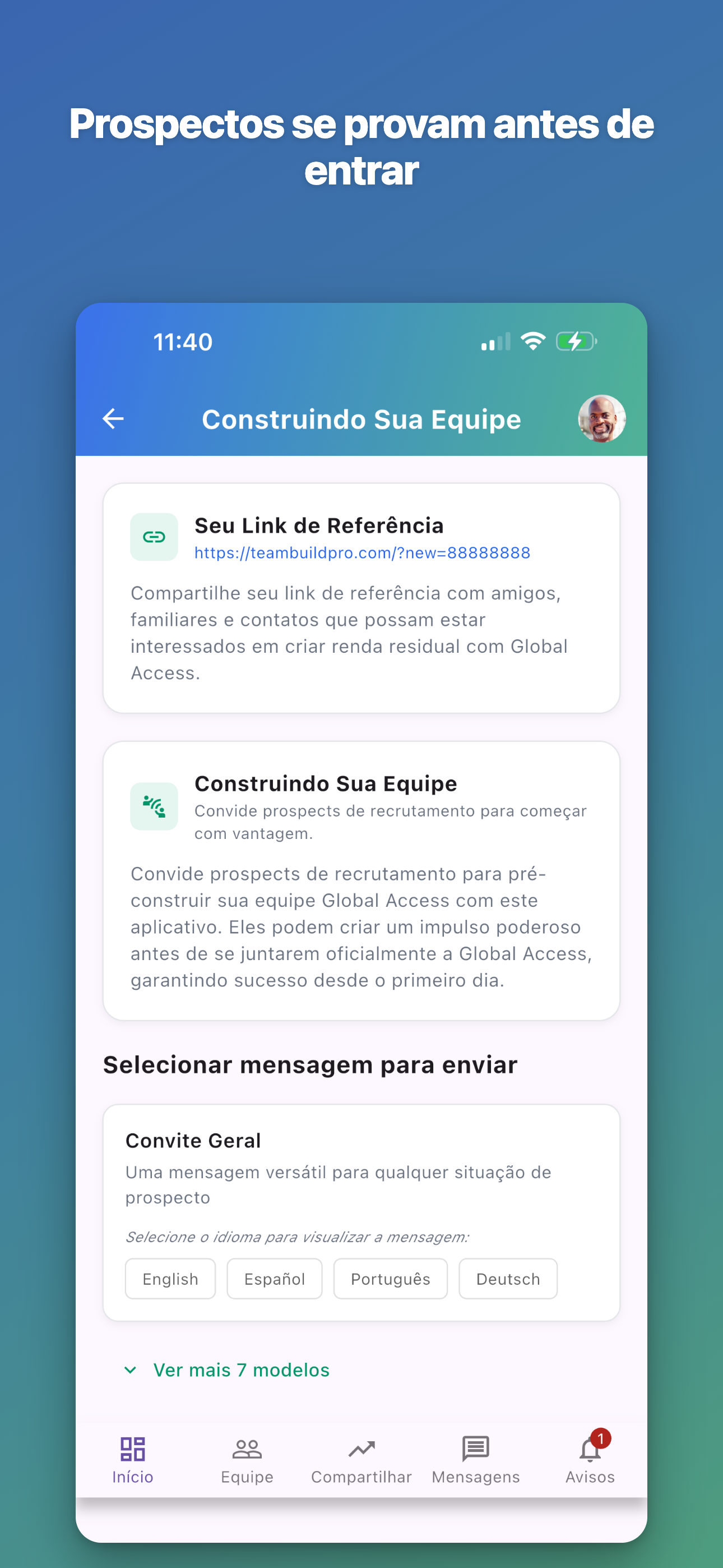 Prospectos se provam antes de entrar